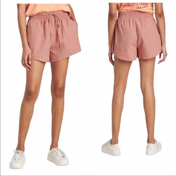 WILD Fable High Rise Elastic Waist Relaxed Fit Lounge Shorts in Rust Size XS - Picture 2 of 12